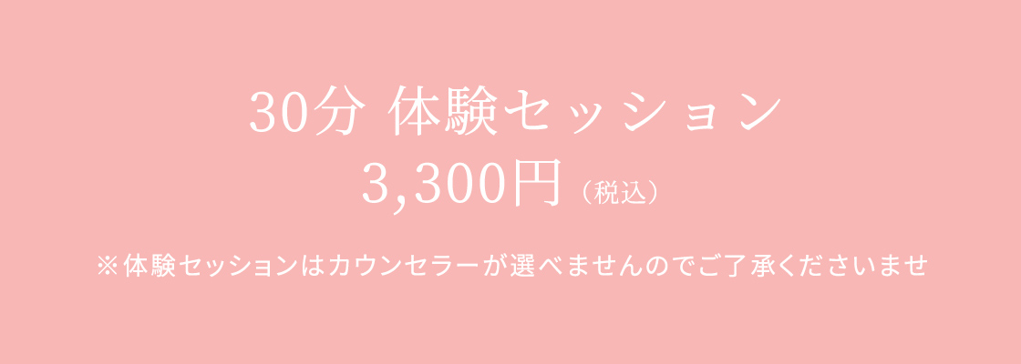 30分体験セッション3,300円（税込）